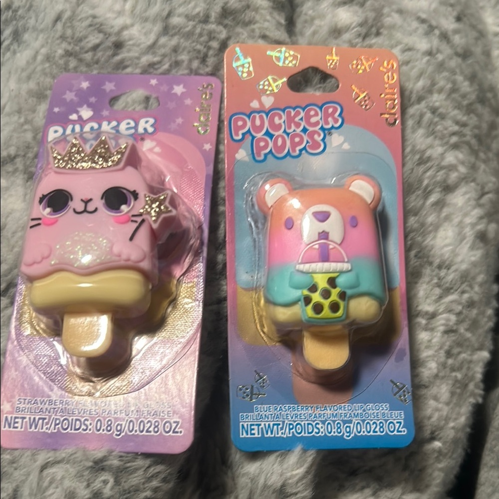 Pucker Pops Lip Gloss Set - Pink and Orange